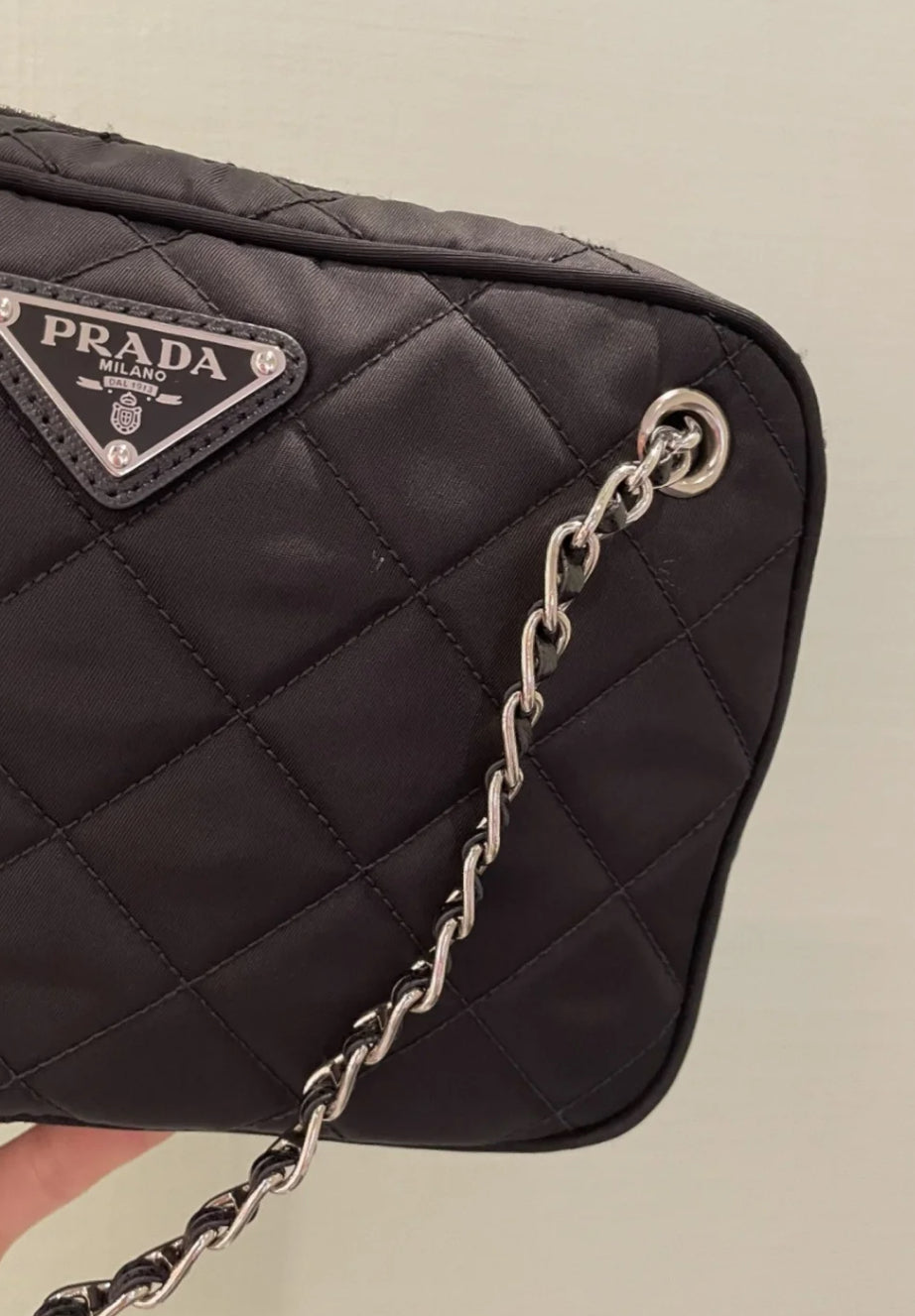 @Prada▪️Bauletto 小款菱格縫線鏈包/830🔔限時折🉐38350