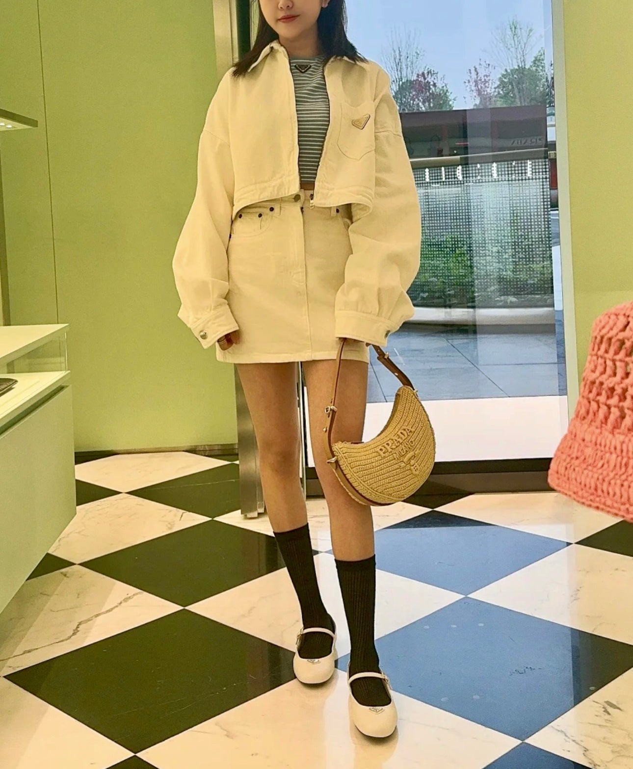 Prada Arqué Crochet 鉤織腋下包/E1900 🉐67500🇪🇺