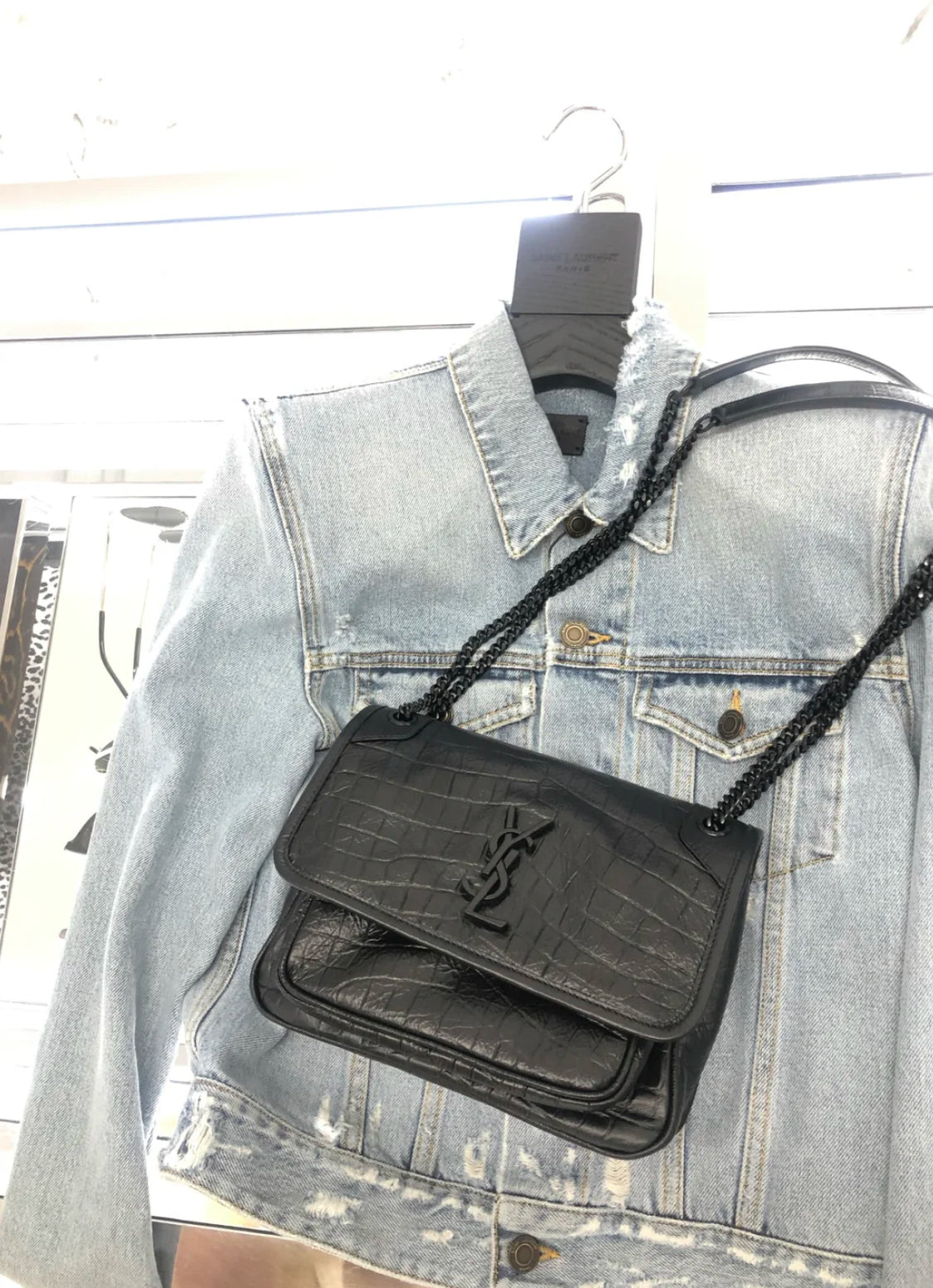 YSL Niki Baby 鱷魚紋牛皮鏈包/L2565 ㊙️折扣🉐103600💰