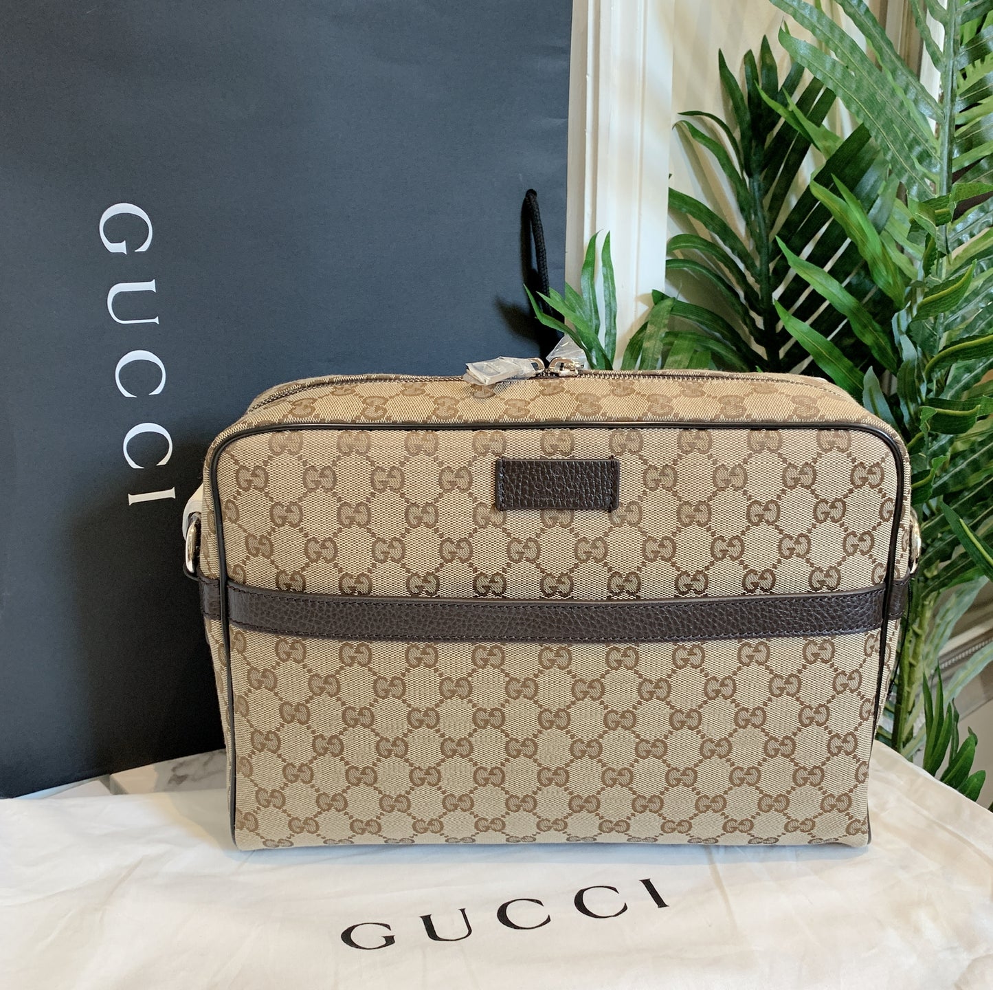 @Gucci Ophidia 男生款老花大郵差包/P490