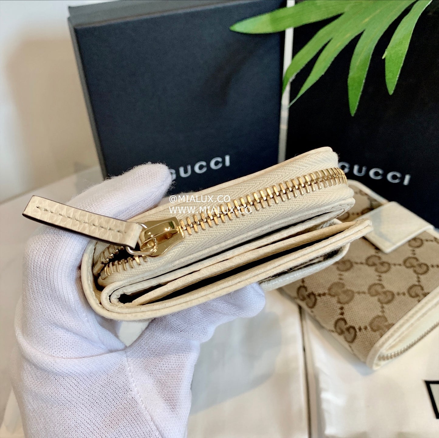 *@Gucci Canvas 織布短夾/440P200 🔔限時折🉐11000