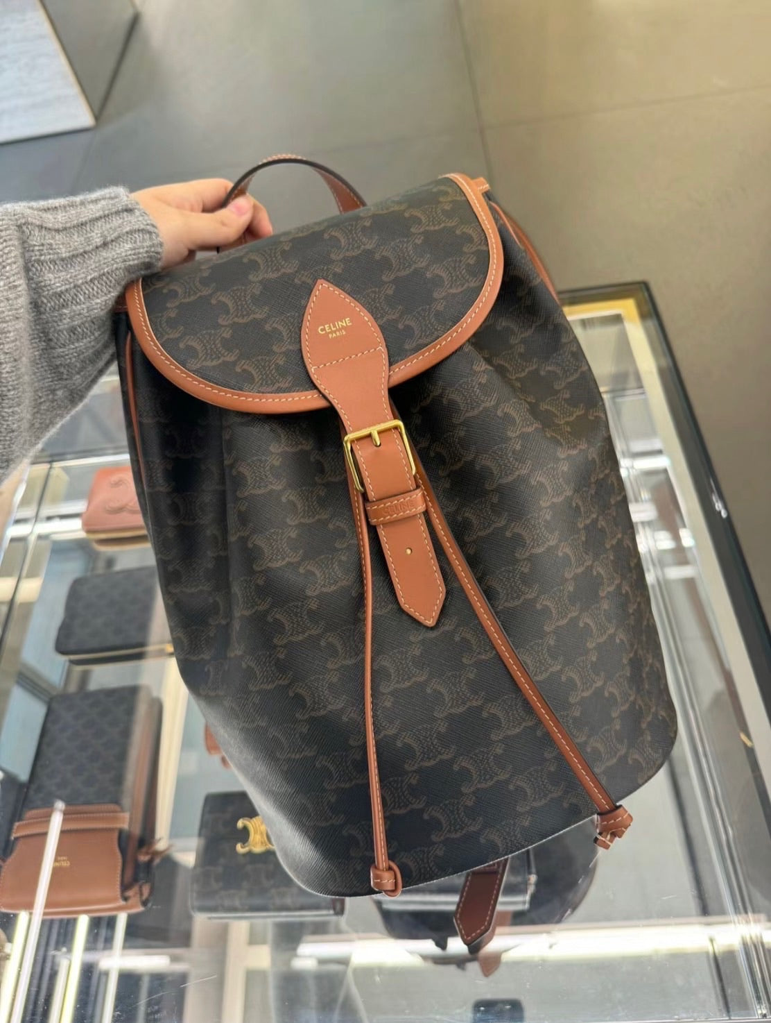 Celine▪️Backpack Folco Mini 迷你老花後背包/1450E1550 🉐56800🇪🇺