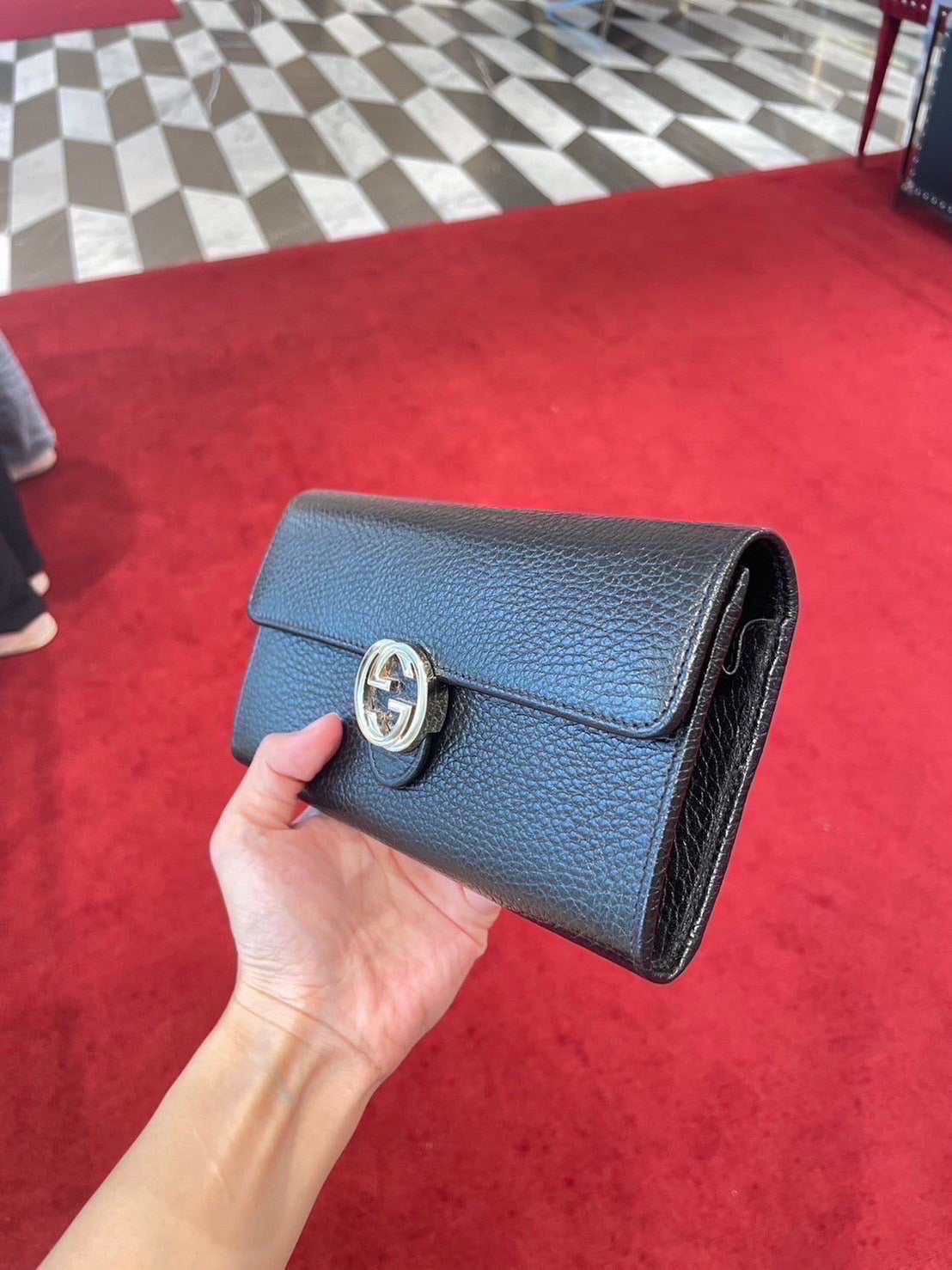 *@Gucci▪️Interlocking 雙G銀扣翻蓋長夾/P270 🔔限時折🉐13150