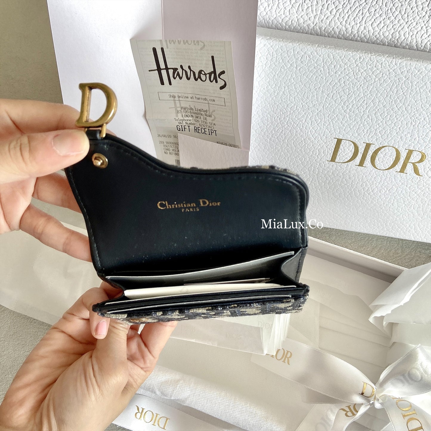 Dior▪️Saddle Bloom Card Holder馬鞍提花翻蓋卡包/370E410 🉐14000🇪🇺🏷