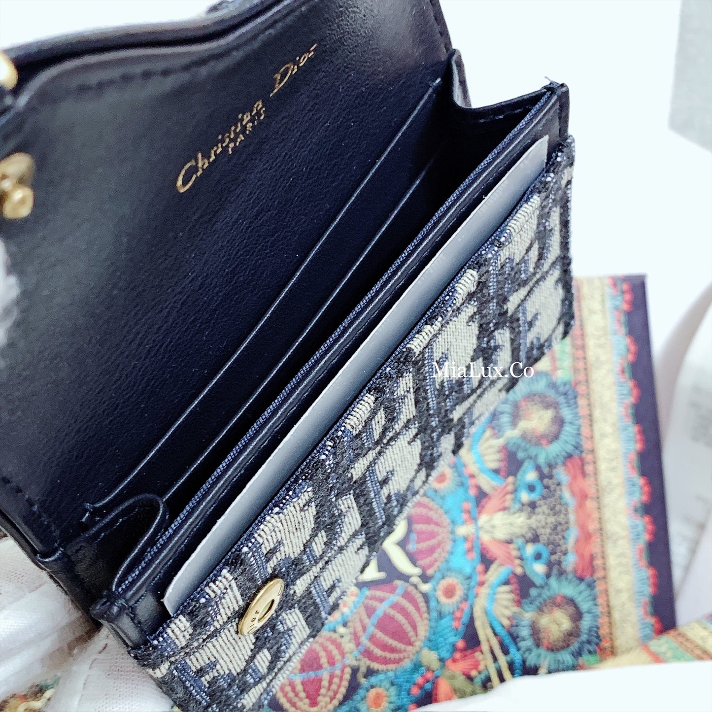 Dior▪️Saddle Bloom Card Holder馬鞍提花翻蓋卡包/370E410 🉐14000🇪🇺🏷