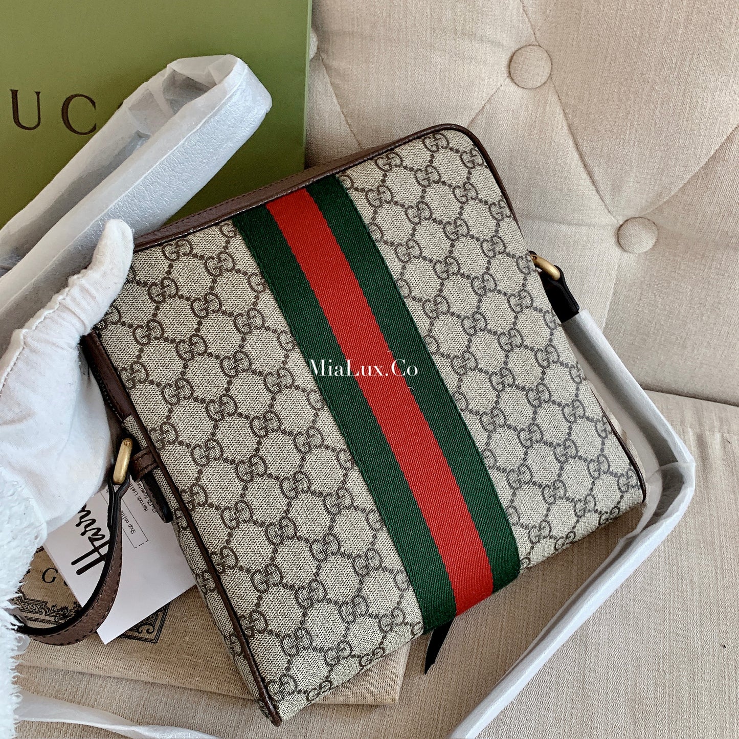 Gucci▪️Ophidia GG Canvas Small Messenger Bag 小款男女款老花織布郵差包- 547926 *£890