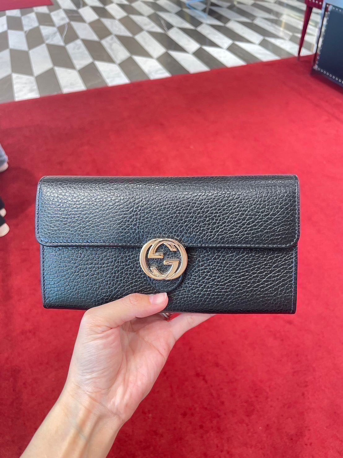 *@Gucci▪️Interlocking 雙G銀扣翻蓋長夾/P270 🔔限時折🉐13150