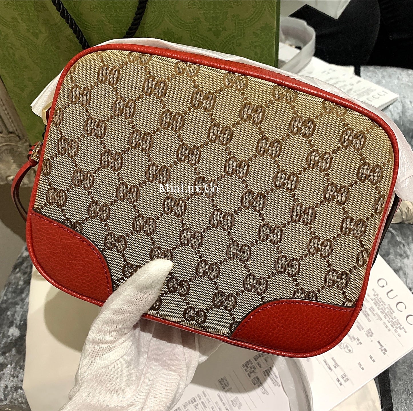 *@Gucci Canvas Camera Bag 老花相機包/P490