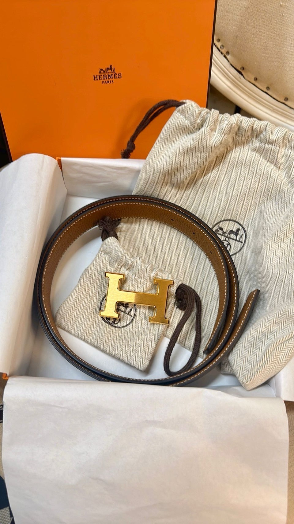 *現貨*Hermes Belt 女款雙面H-32mm皮帶Epson皮 P23900 /T35000
