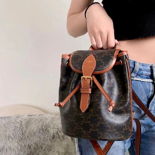 Celine▪️Backpack Folco Mini 迷你老花後背包/1450E1550 🉐56800🇪🇺