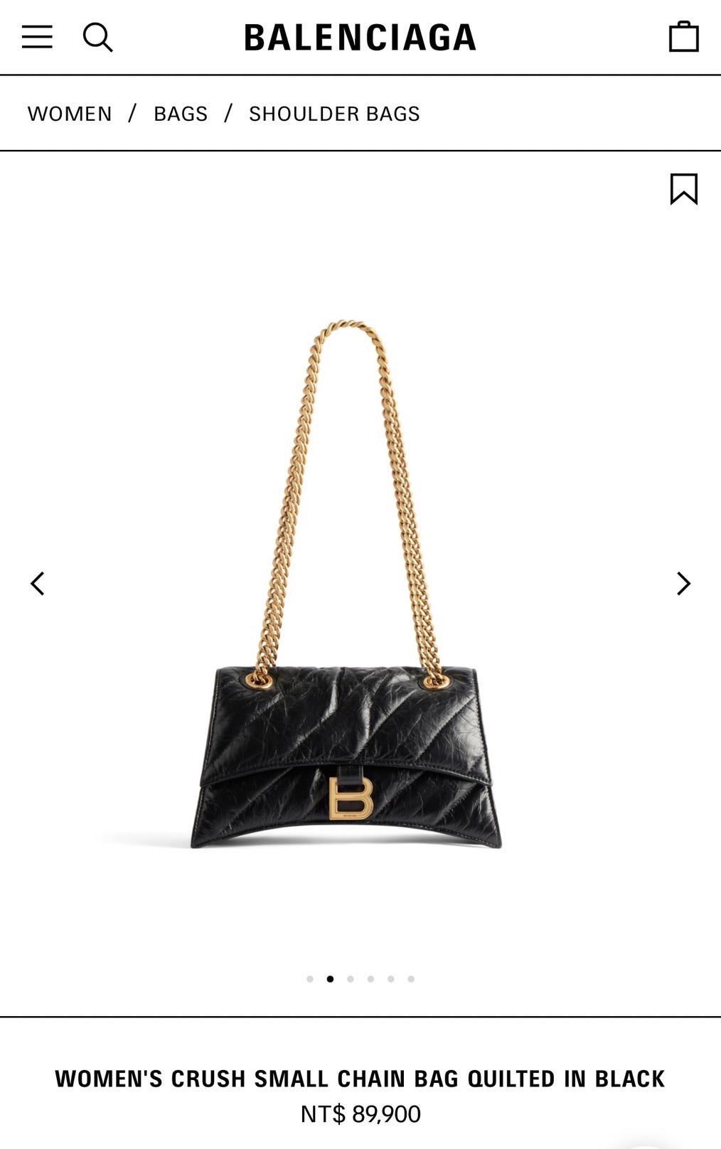 *Balenciaga巴黎世家 Crush小號鏈包-黑金/C1724 ㊙️折扣🉐69980💰