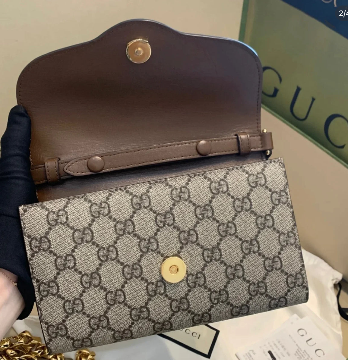 @Gucci 1955 馬銜釦老花鍊包/1680P1180 🔔限時折🉐54100
