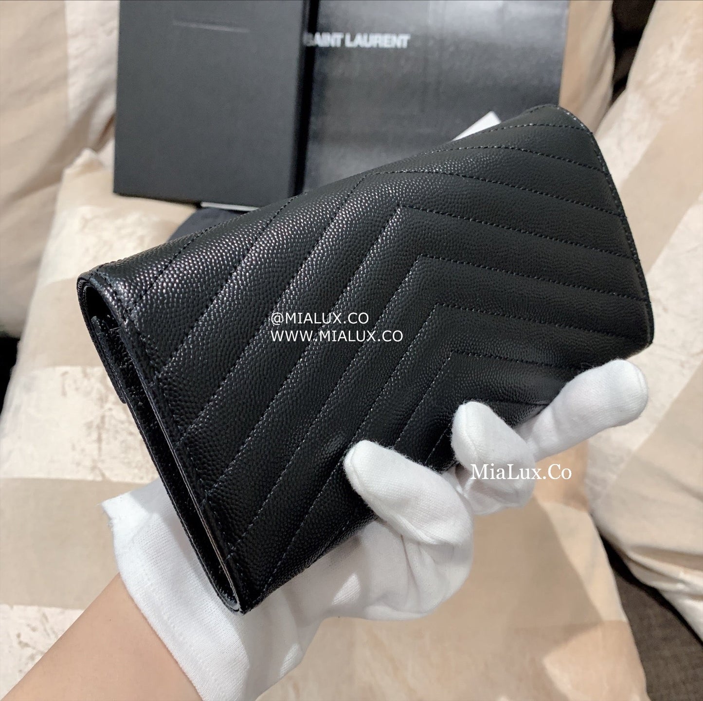 YSL▪️Cassandre Matelasse L 粒面牛皮信封長夾/620E670 🉐25120🇪🇺