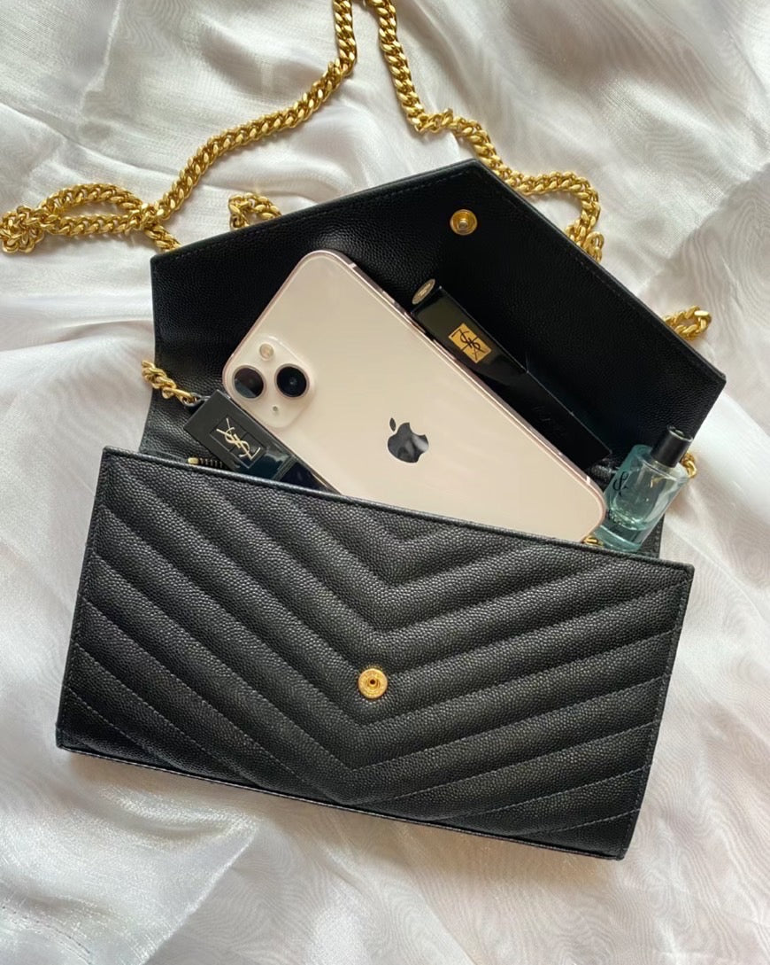 YSL Cassandre 粒面牛皮信封鏈條包/1185E1300 🉐46150