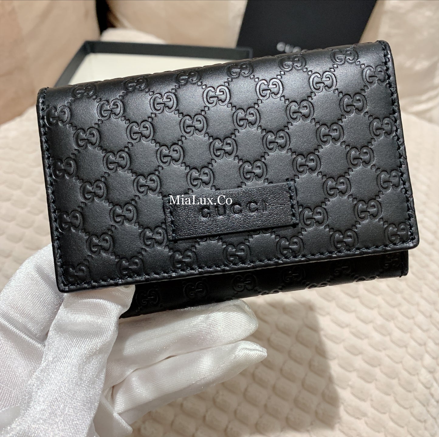 @Gucci Embossed Card Case 壓紋牛皮翻蓋卡包/P210