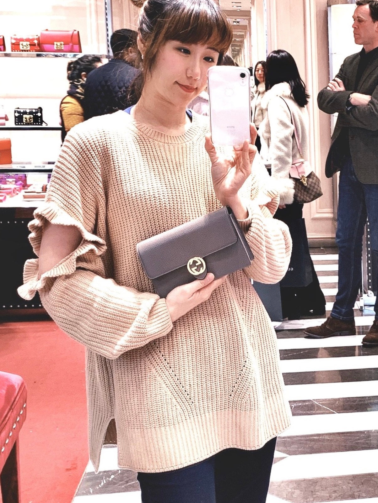 *@Gucci▪️GG WOC 雙G銀扣WOC包/P435 🔔限時折🉐20580