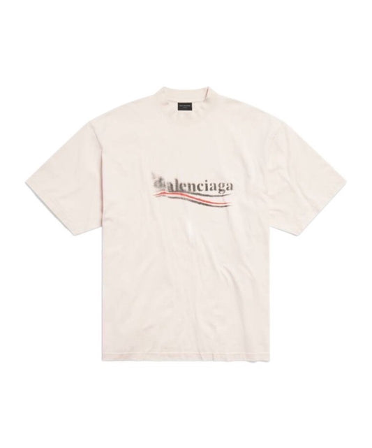 Balenciaga巴黎世家✨ 掉漆水洗短袖上衣 米白色💰