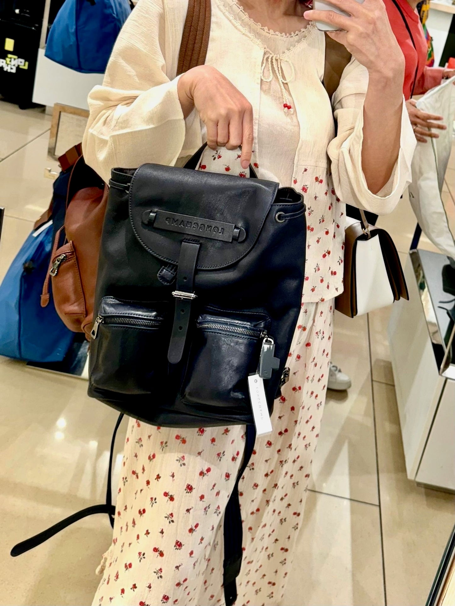@Longchamp Backpack 牛皮後背包/615P210 🔔限時折🉐11000