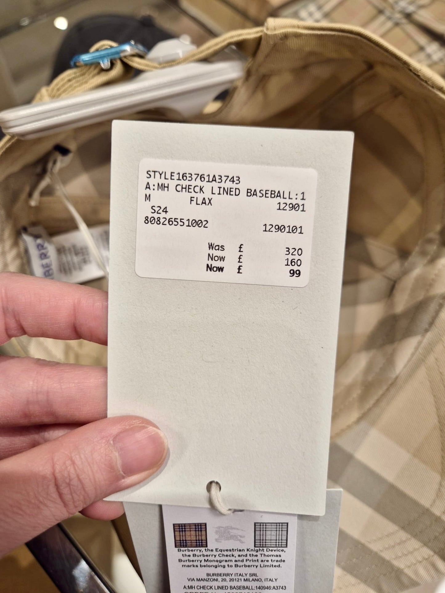 @Burberry Check Cap 素面內格紋棒球帽/P99 🔥折上五折🉐3030