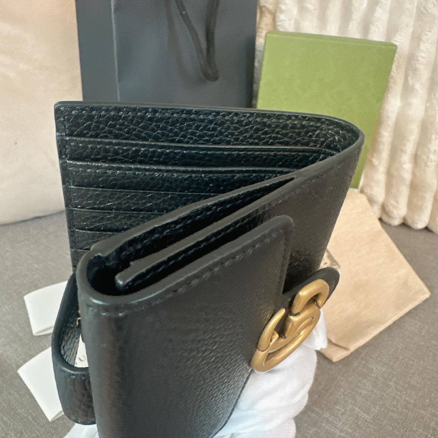 *現貨*@Gucci GG Marmont 馬夢黑色短夾 P11000 /T16800