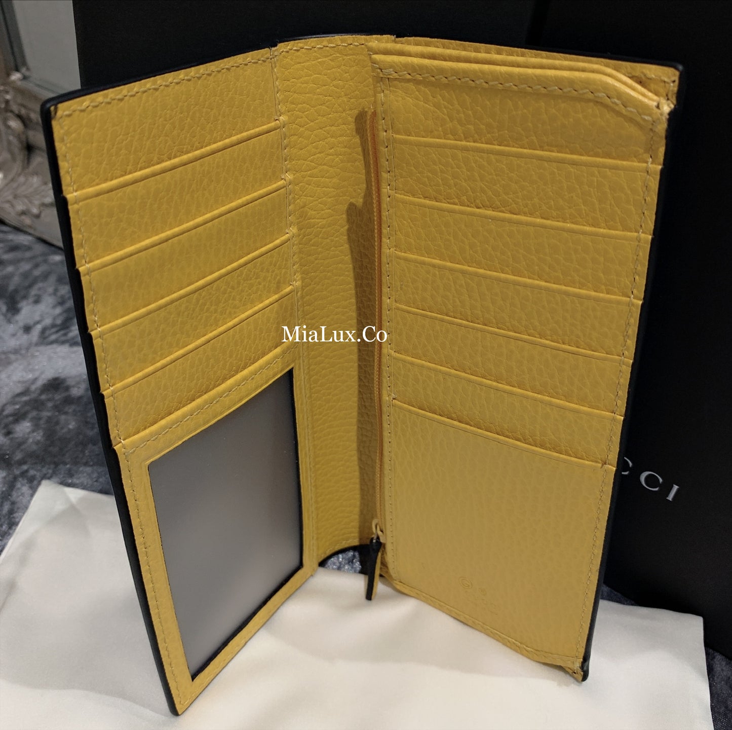 *@Gucci Long Wallet 男女款拼色銀扣長夾/P230