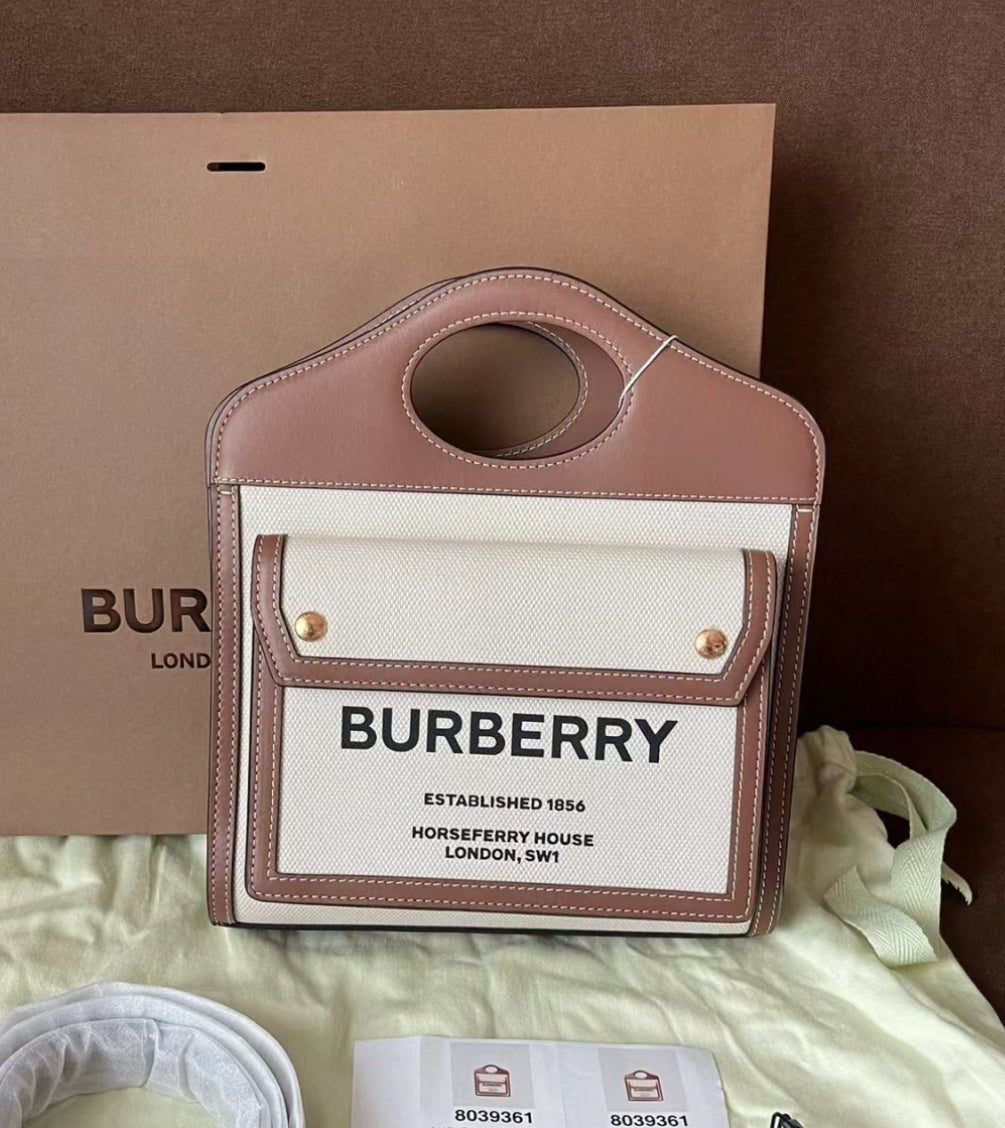 Burberry▪️Pocket Mini 口袋包-白/1050F990 ㊙️折扣🉐40600💰