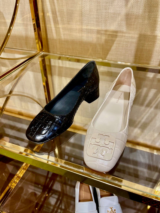 @Tory Burch Georgia 鱷魚壓紋低跟鞋/365P239 🔔限時折🉐11560