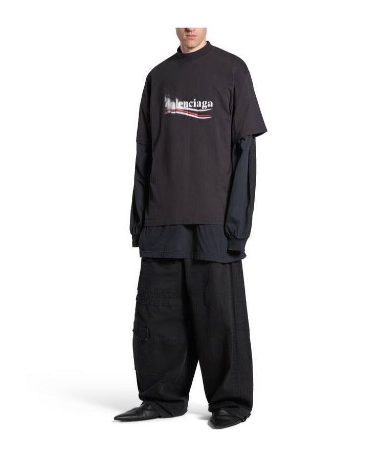 Balenciaga 巴黎世家✨ 掉漆水洗短袖上衣 黑色💰