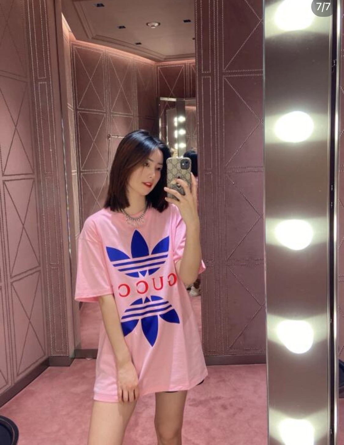 @GuccixAdidas 聯名T恤-粉色/120 🔥下殺🉐6900