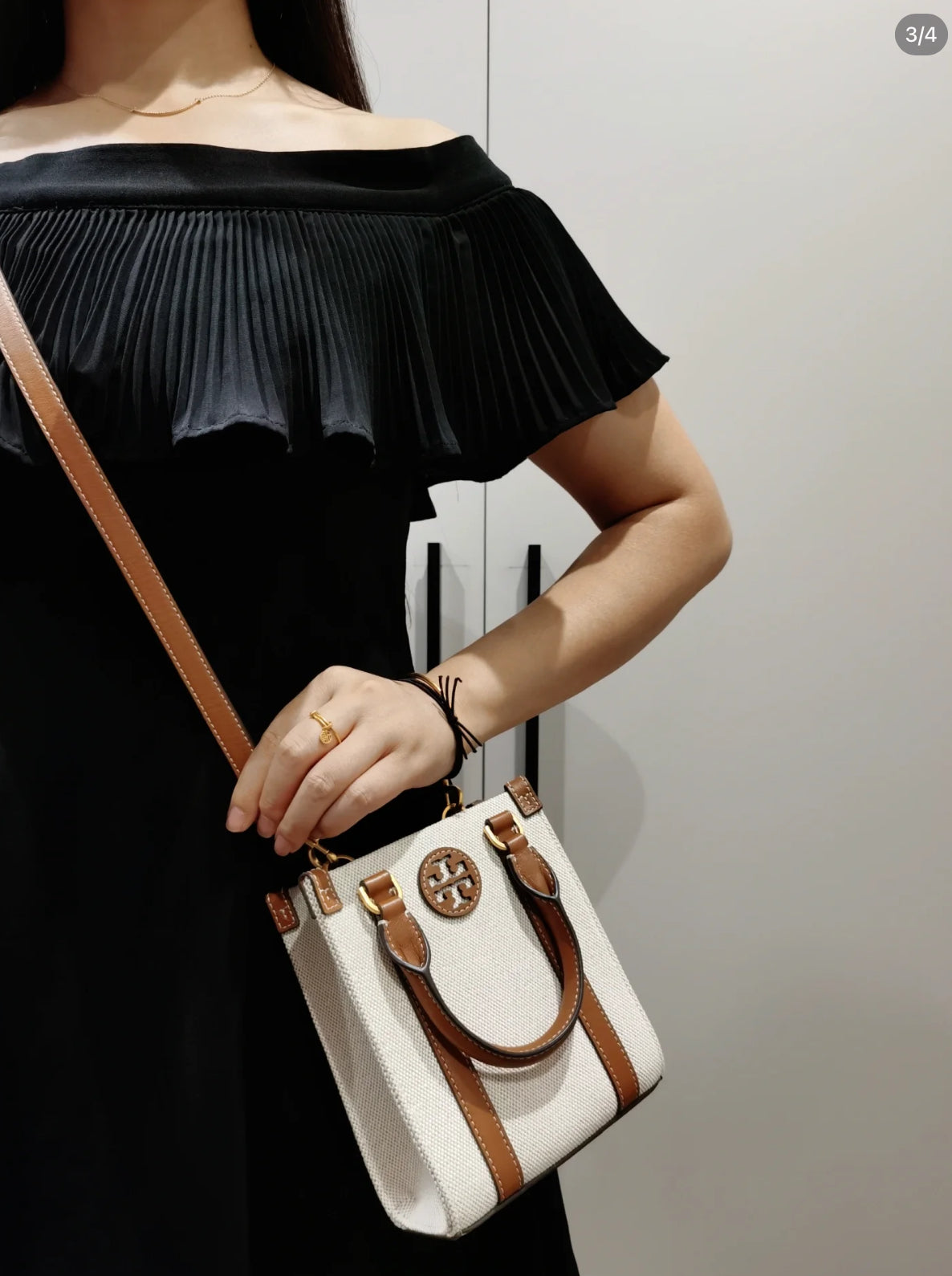 @Tory Burch Blake 迷你帆布牛皮托特包/229P350 🔥折上七折🉐8710