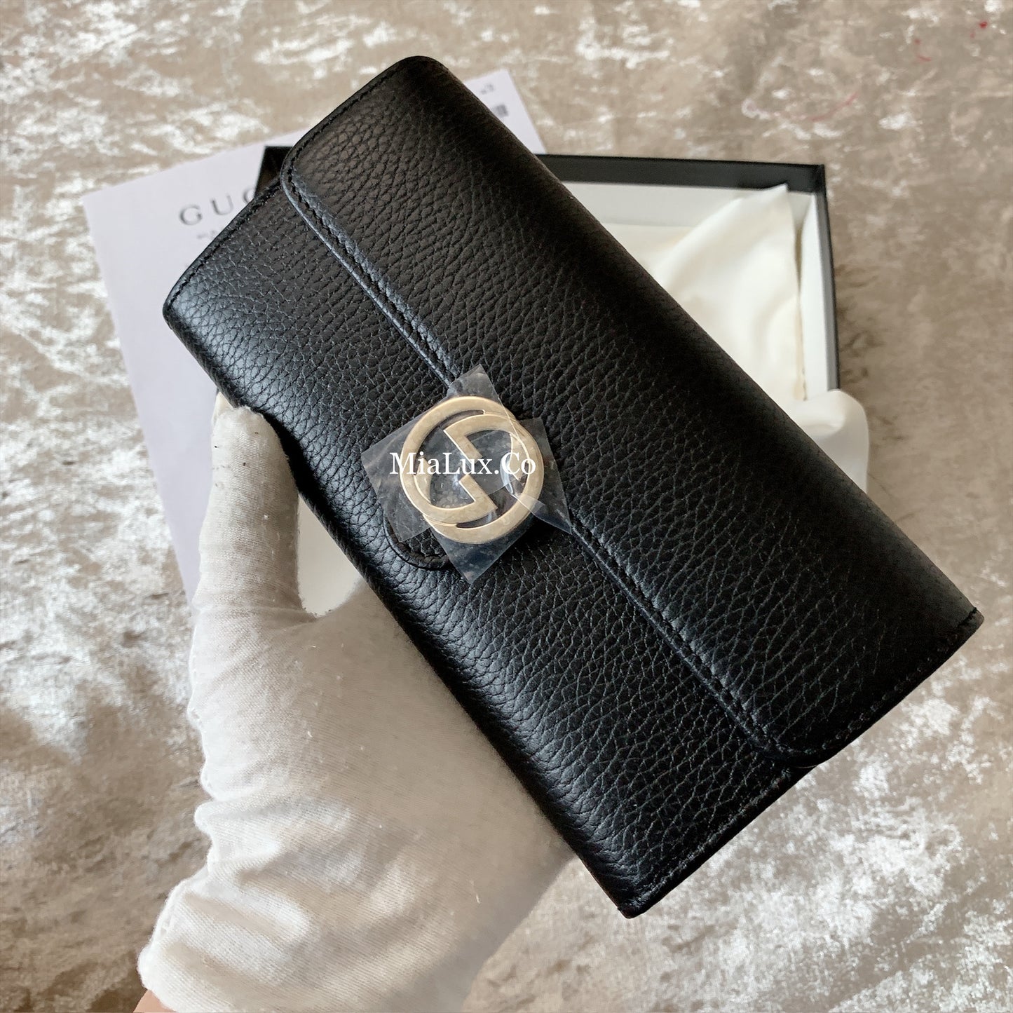 *@Gucci▪️Interlocking 雙G銀扣翻蓋長夾/P270 🔔限時折🉐13150