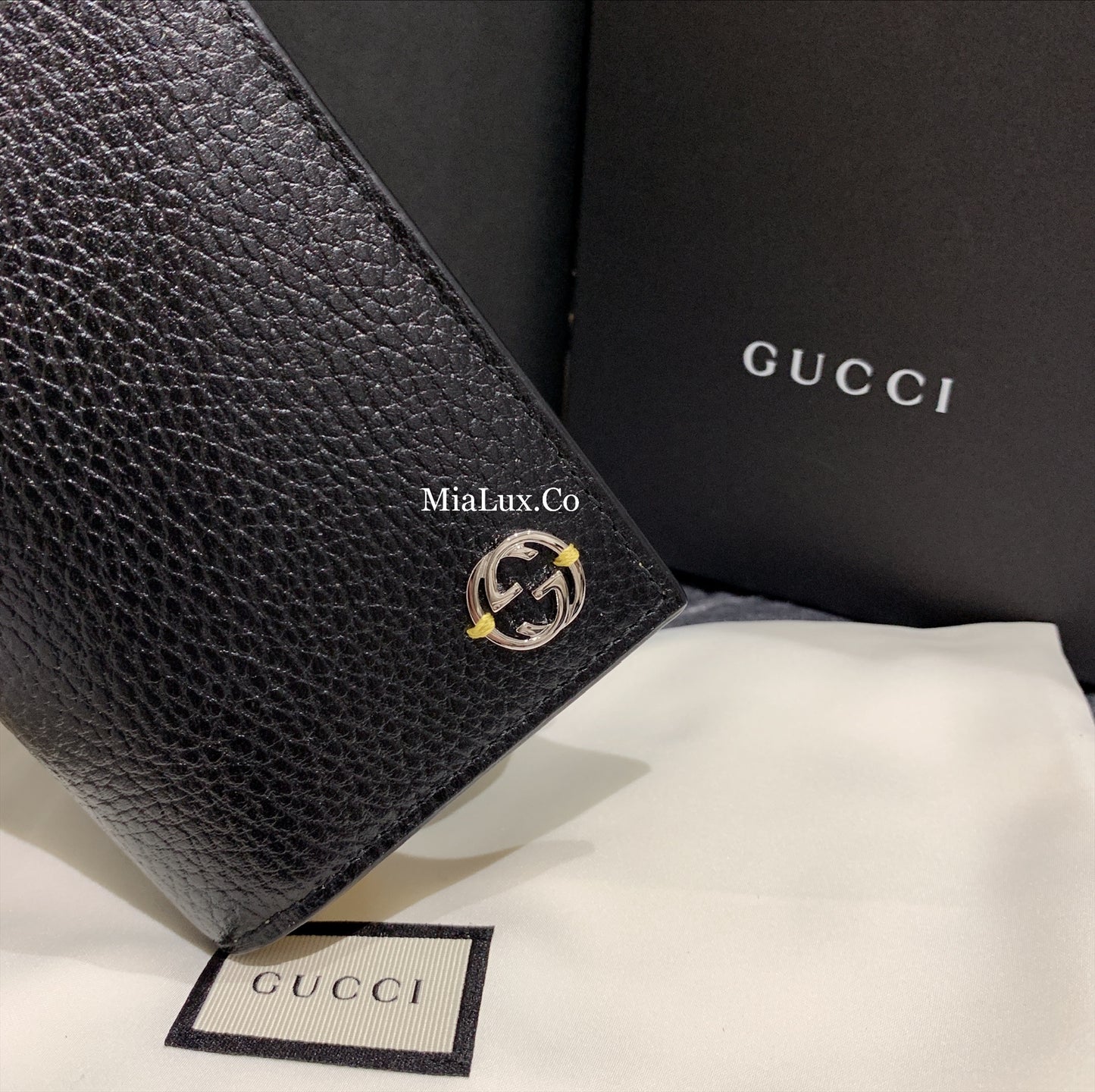 *@Gucci Long Wallet 男女款拼色銀扣長夾/P230