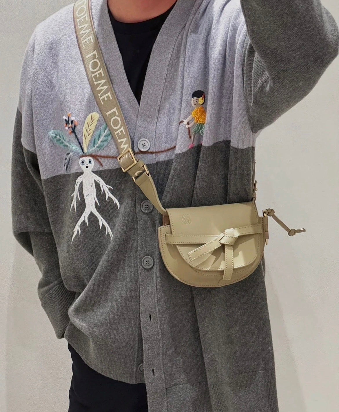 Loewe Gate Dual Mini 緹花背帶馬鞍包/1500
