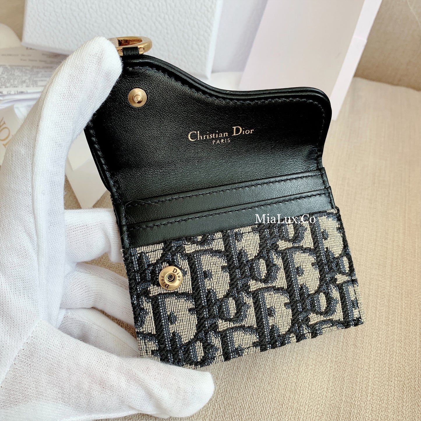 Dior▪️Saddle Bloom Card Holder馬鞍提花翻蓋卡包/370E410 🉐14000🇪🇺🏷