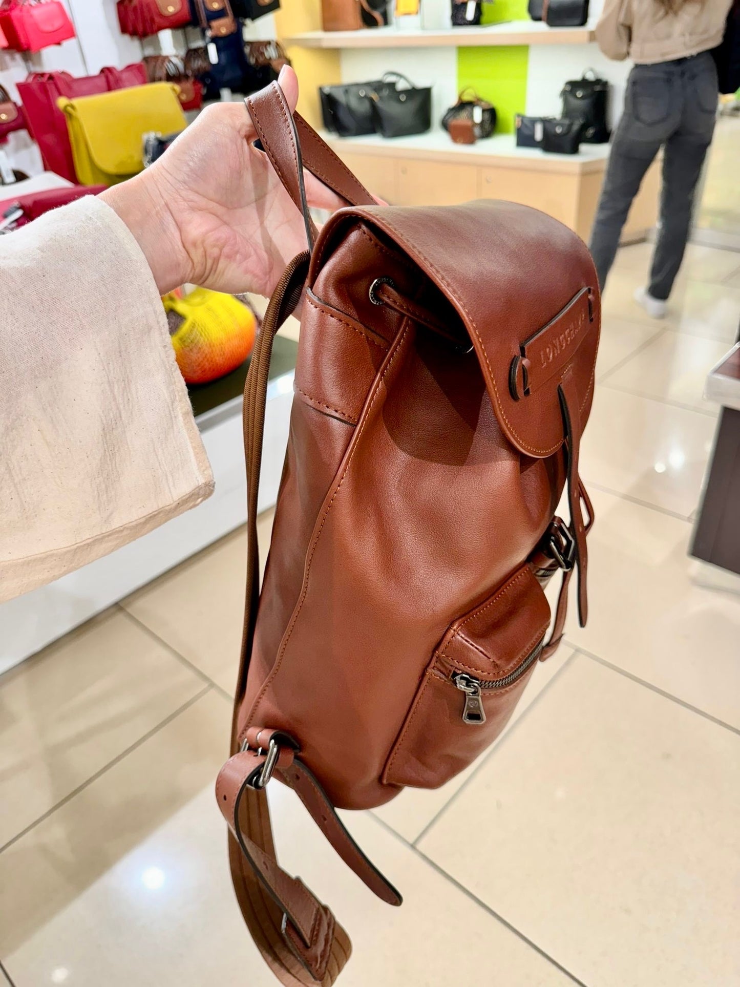 @Longchamp Backpack 牛皮後背包/615P210 🔔限時折🉐11000