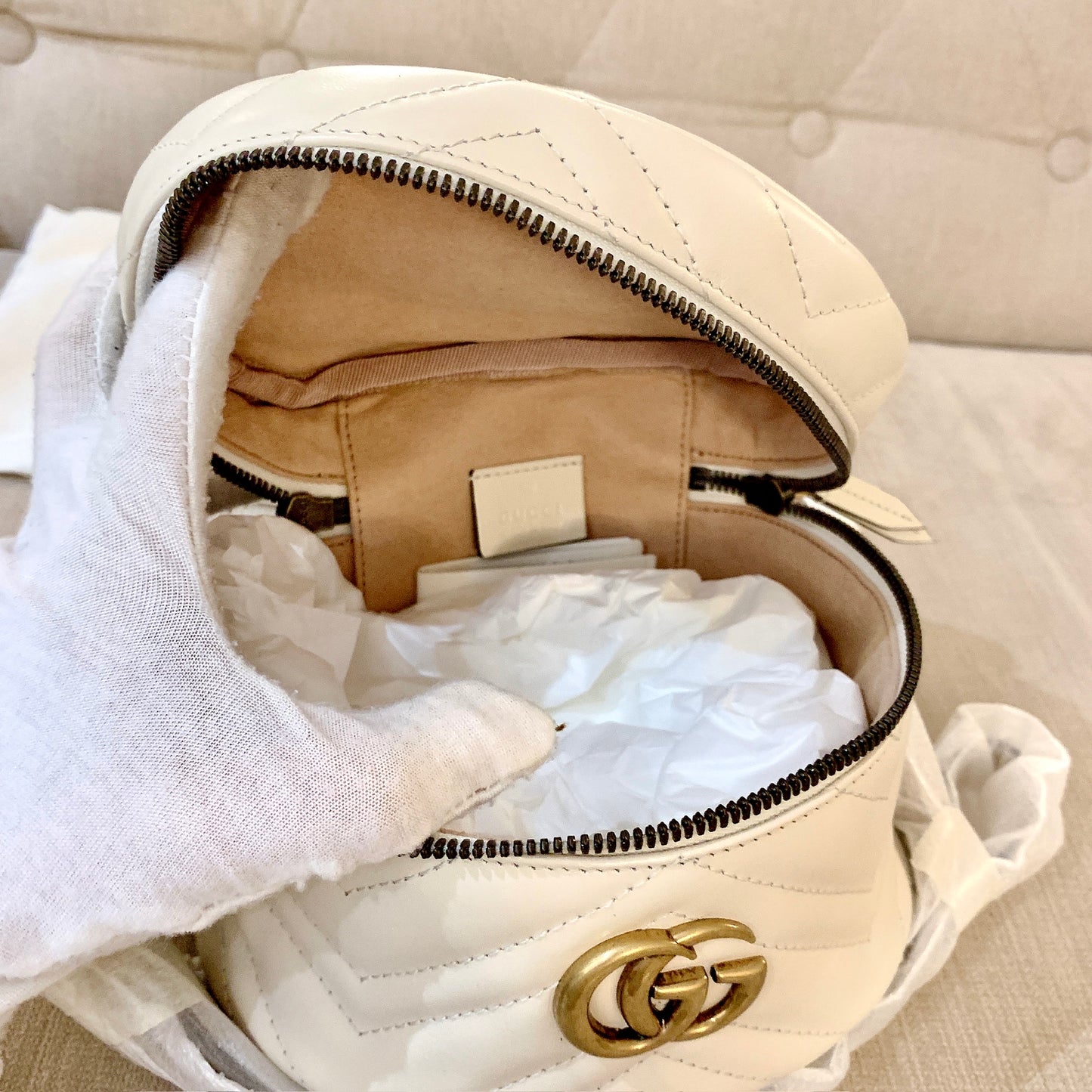 Gucci GG Marmont Mini Top Handle 上把手化妝後背包/P845