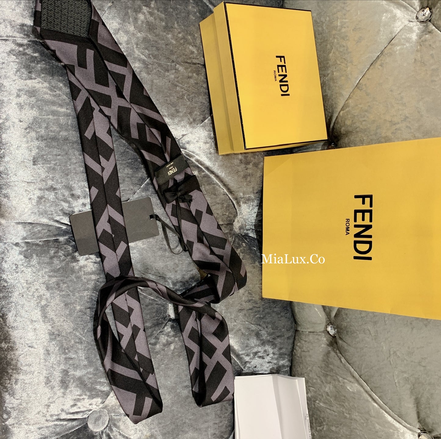 FENDI✨ BLACK SILK TIE 黑絲領帶 * £170