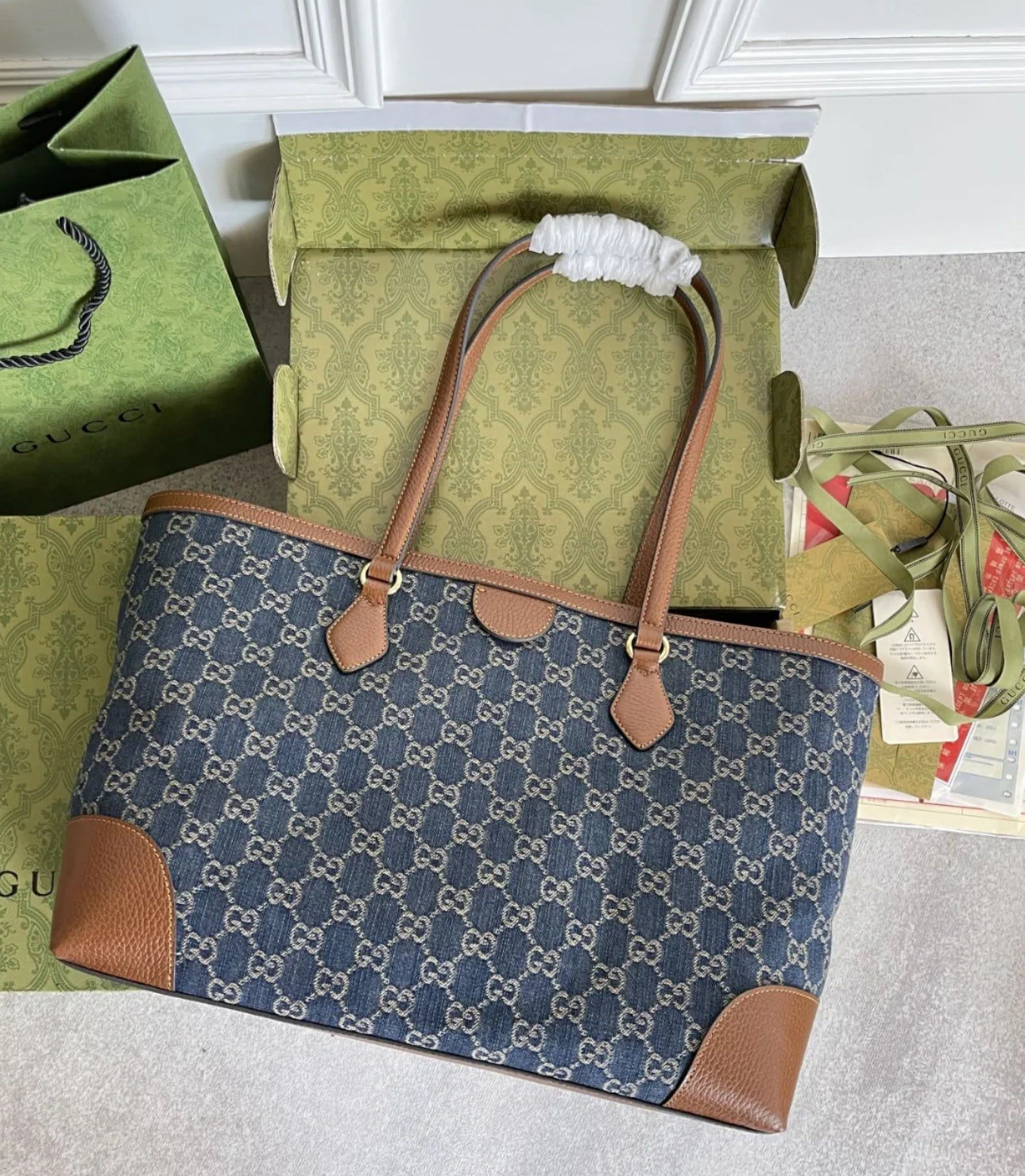 *@Gucci▪️Denim Ophidia 牛仔托特包/P850