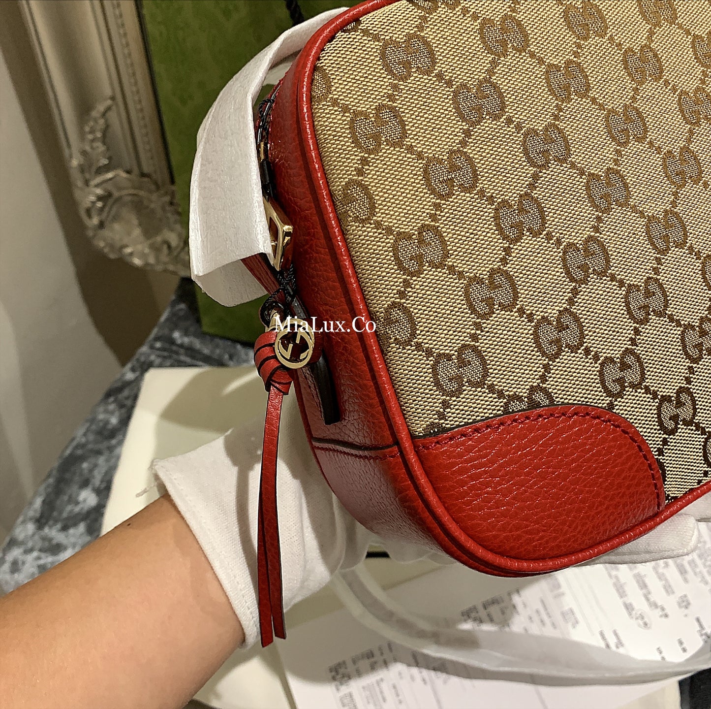 *@Gucci Canvas Camera Bag 老花相機包/P490