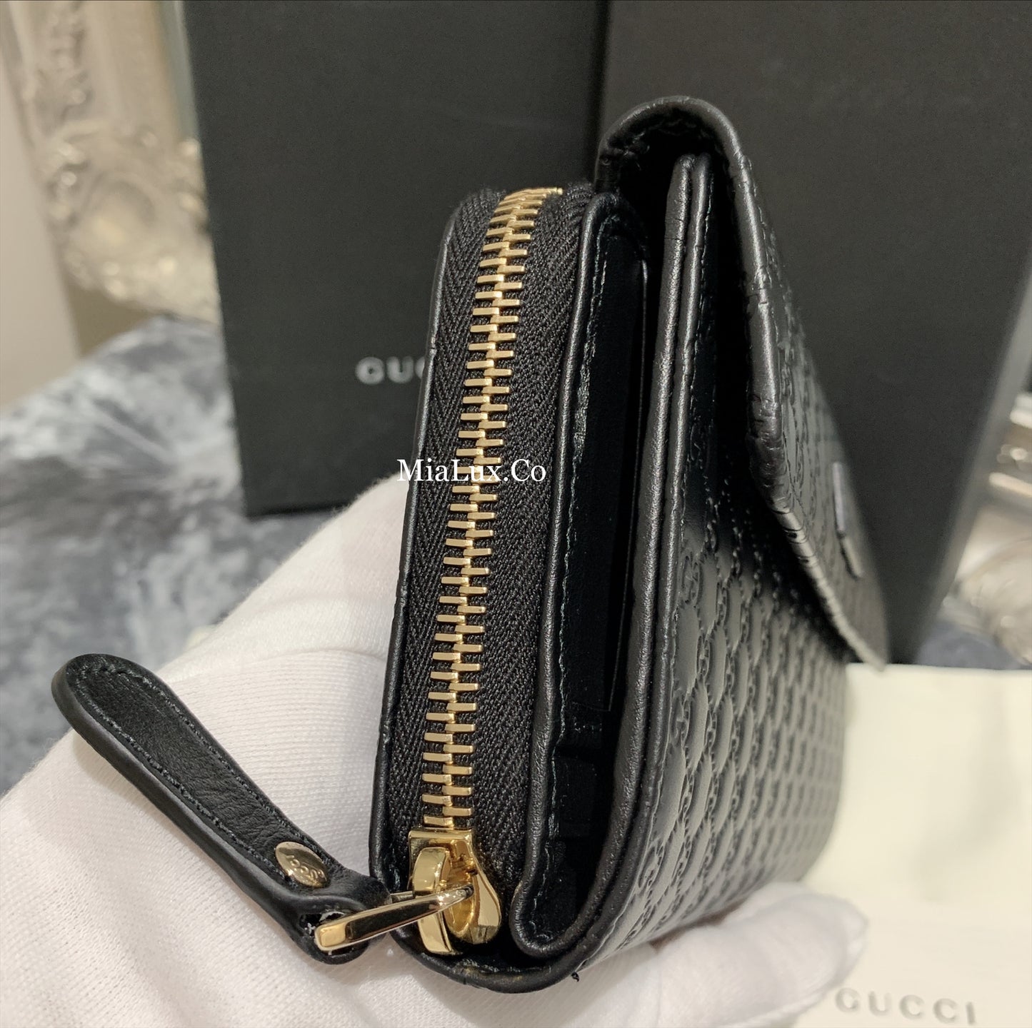 @Gucci▪️Embossed Flap Wallet 壓紋半翻蓋拉鍊長夾/P270 🔔限時折🉐13150