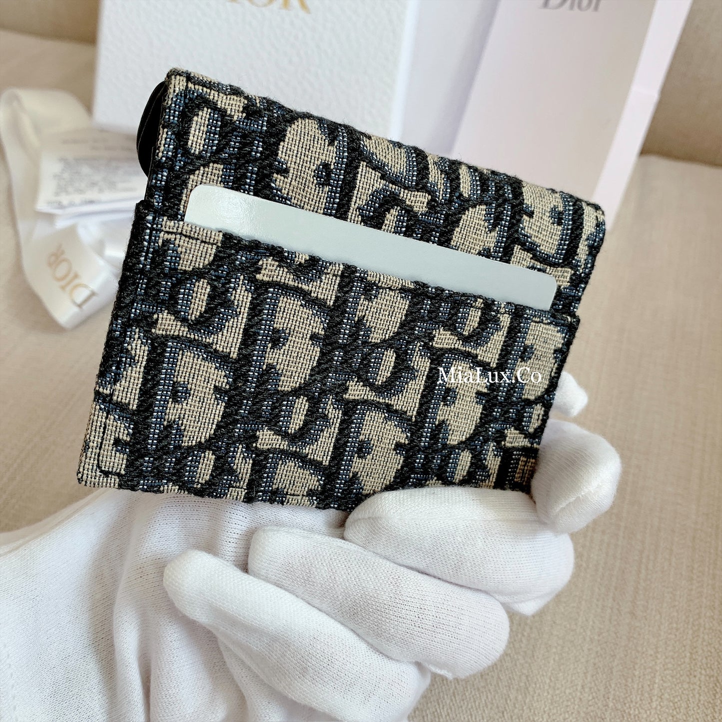 Dior▪️Saddle Bloom Card Holder馬鞍提花翻蓋卡包/370E410 🉐14000🇪🇺🏷