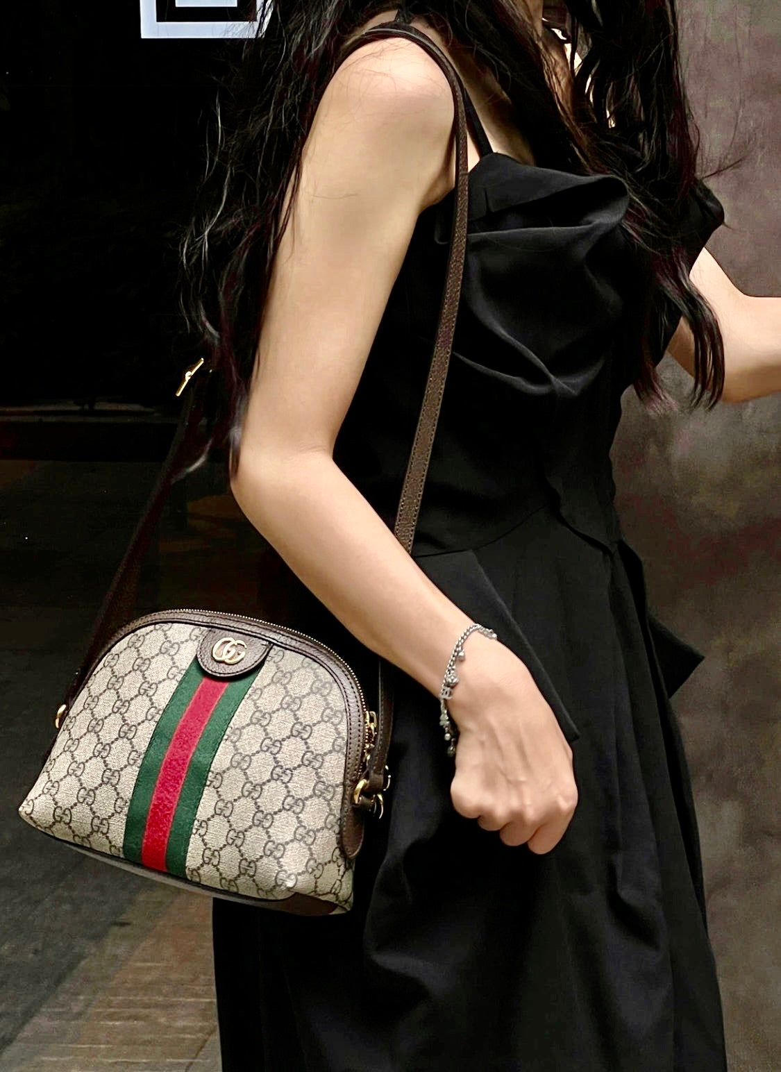 Gucci▪️Ophidia GG 老花織布貝殼包/1340C1083 ㊙️折扣🉐44320💰
