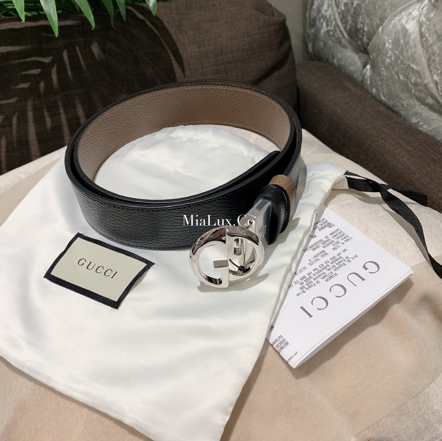 *@Gucci Calfskin Belt 男生款滑蓋雙面皮帶/P205