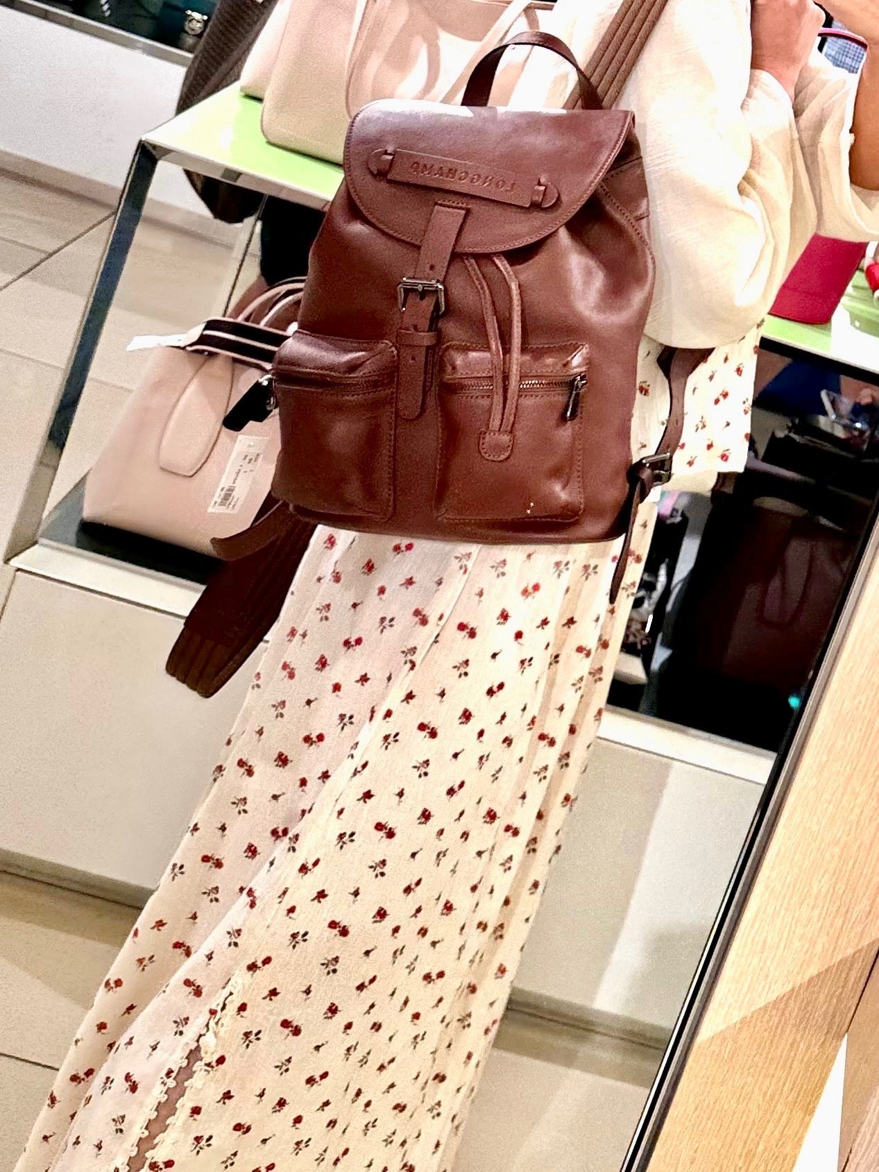 @Longchamp Backpack 牛皮後背包/615P210 🔔限時折🉐11000