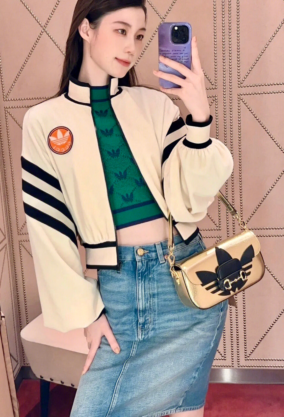 @GuccixAdidas▪️1955 Horsebit 聯名特別款腋下包-金/2620P1835 🔔限時折🉐83580