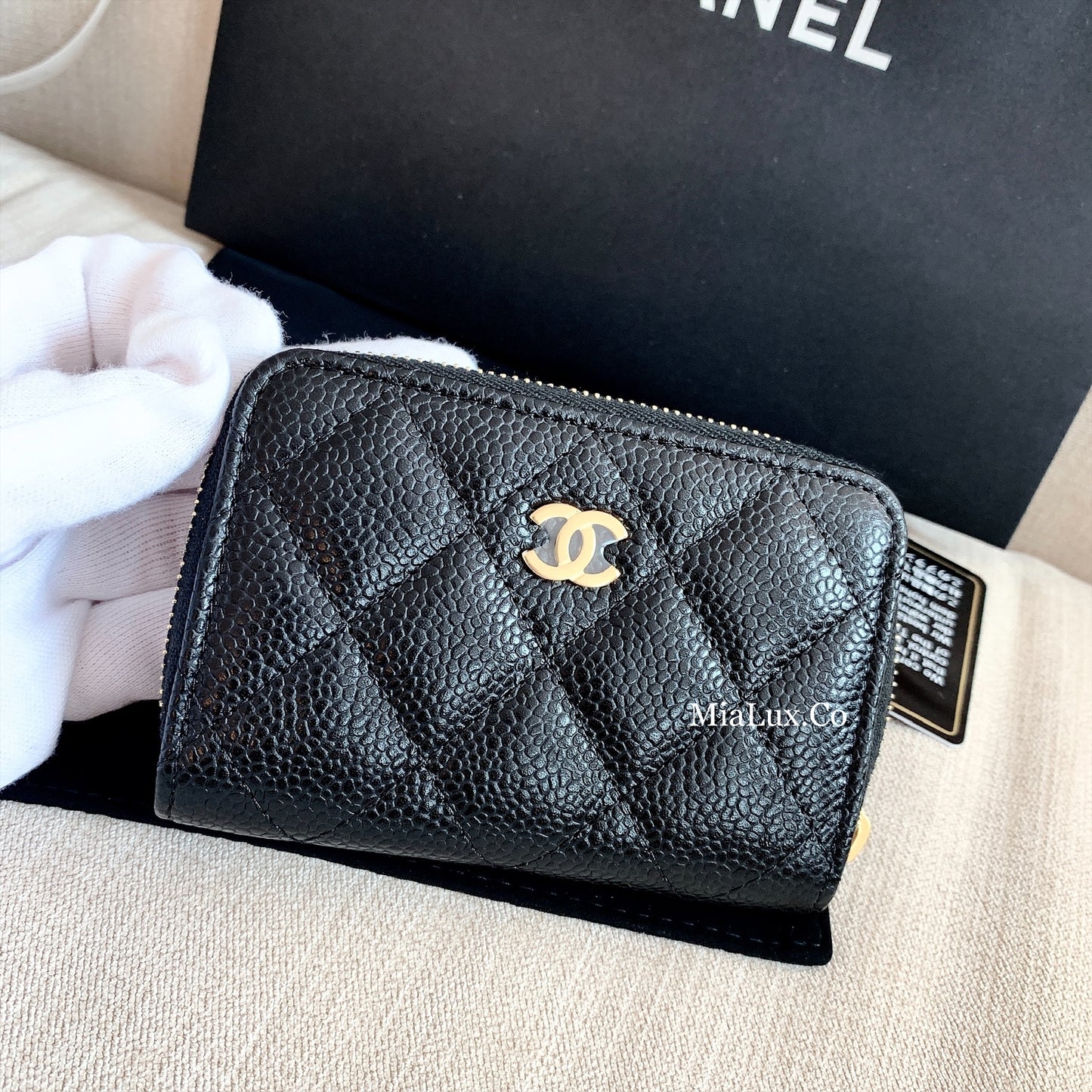 CHANEL▶︎✨| CLASSIC ZIPPED COIN PURSE 經典格紋拉鍊零錢包 AP0216 *£550