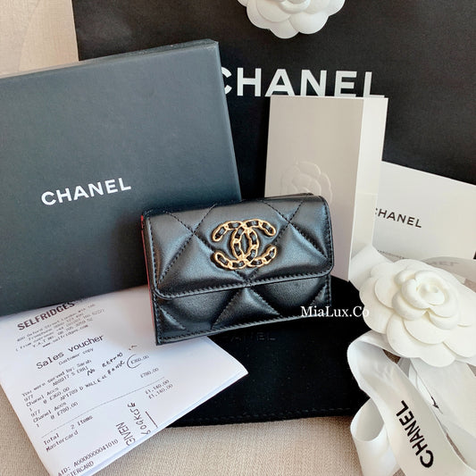 CHANEL▪️19 翻蓋雙層短夾 -
