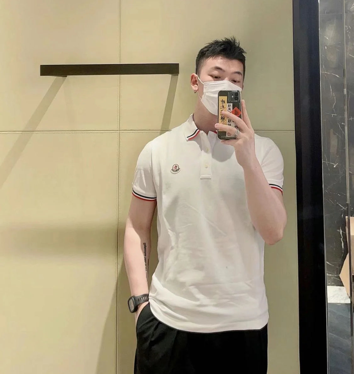 @Moncler 男生款雙領飾邊Polo上衣/177 🔔限時折🉐9470