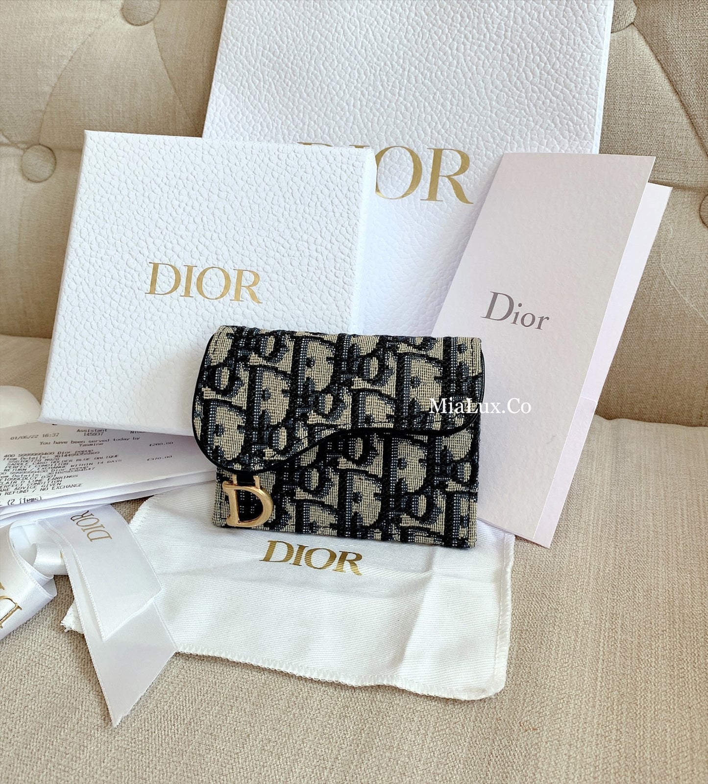 Dior▪️Saddle Bloom Card Holder馬鞍提花翻蓋卡包/370E410 🉐14000🇪🇺🏷
