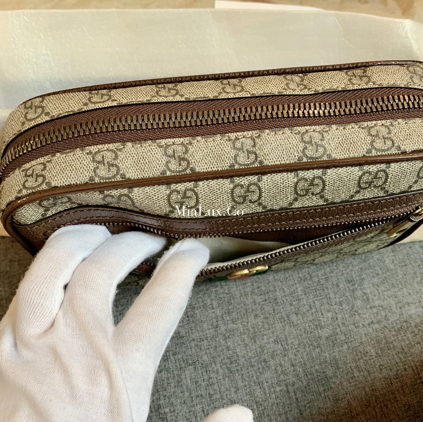 Gucci Ophidia GG Canvas Belt Bag 男女款老花皮帶包 *£855